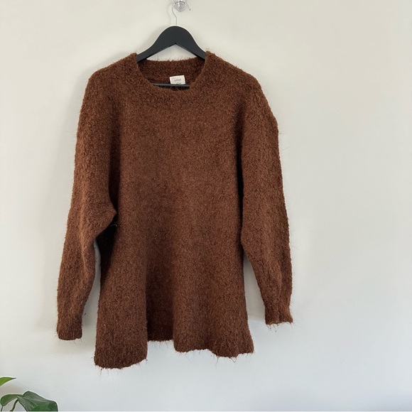 Wilfred Seissan Sweater Alpaca Blend Size 3 L-XL Copper Brown Lightweight - Picture 2 of 12